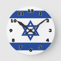 Bandeira israelense do relógio de parede costume i