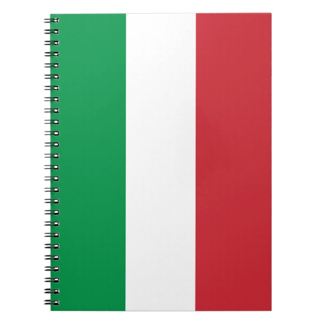 Bandeira italiana do caderno espiral feito sob (Frente)