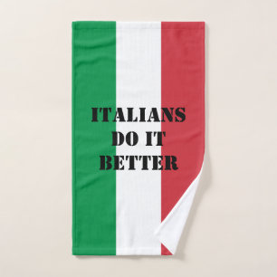 Bandeira italiana: toalha de mão com texto person