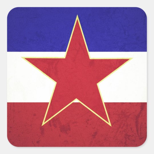 Bandeira Iugoslávia Adesivo Quadrado