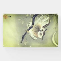 Bandeira JAPONESA da CORUJA do IMPRESSÃO de