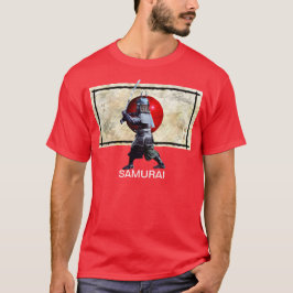 Bandeira japonesa e camisa de arte do Samurai