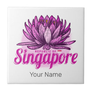 Bandeira Lotus de Singapura Souvenir de Férias Vin