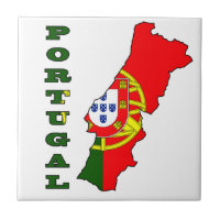 Bandeira no mapa de Portugal
