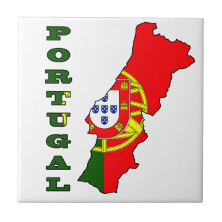 Bandeira no mapa de Portugal