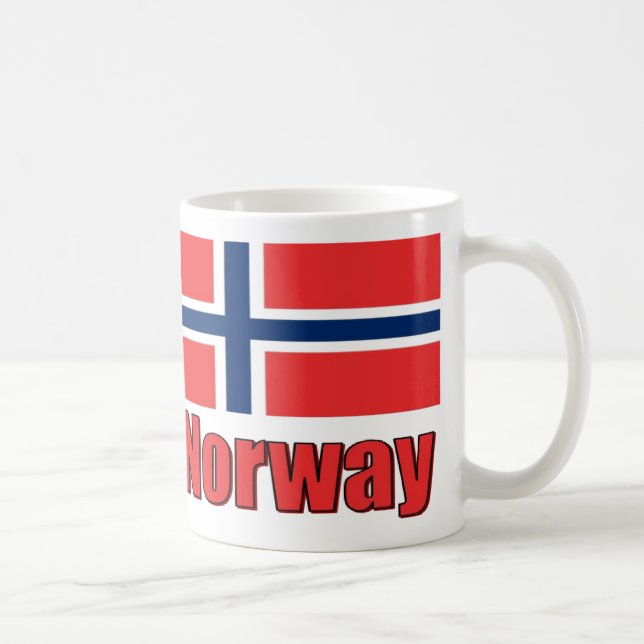 bandeira/Noruega brancas da caneca de 11oz (Direita)