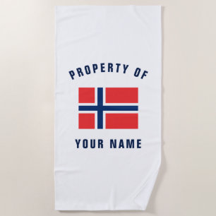 Bandeira norueguesa personalizada toalha de praia