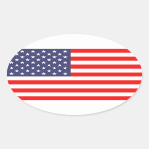 Bandeira oval da etiqueta da bandeira americana