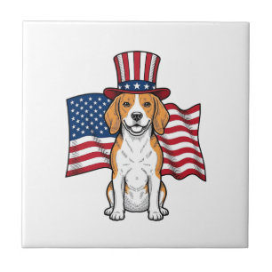 Bandeira Patriótica do Cão Beagle Desenho de Gravu