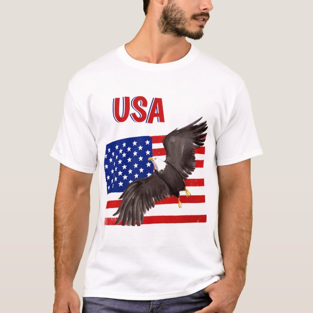 Bandeira Patriótica e Camiseta Águia (Frente)