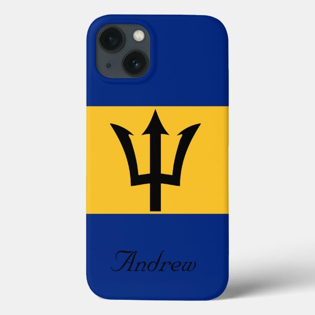 Bandeira Personalizada de Barbados Tridente de Net (Verso)