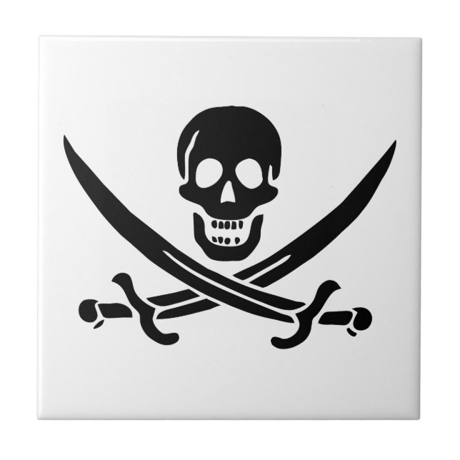 Bandeira Pirata Caveira Espadas Cruzadas (Frente)