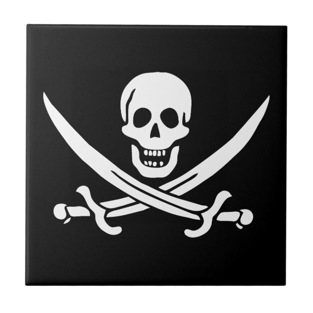Bandeira Pirata Caveira Espadas Cruzadas (Frente)