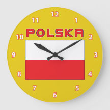 Bandeira Polonesa Com Relógio De Parede Da Polska