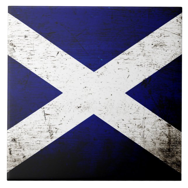 Bandeira preta de Scotland do Grunge (Frente)