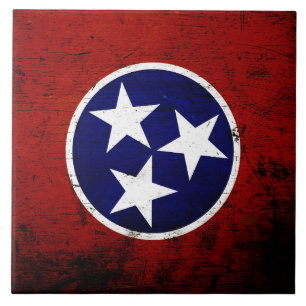 Bandeira preta do estado de Tennessee do Grunge