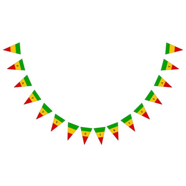 Bandeira Rasta Reggae Feliz Aniversário (Todos)