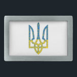 Bandeira texturizada ucraniana das cores da Ucrâni<br><div class="desc">Texturizado nacional emblema ucraniano trident tryzub em cores de pavilhão ucraniano e padrão do círculo de batimentos</div>