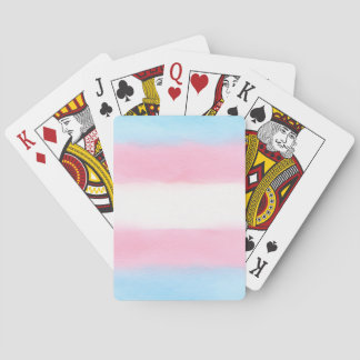 bandeira trans pálida em cartas de baralho