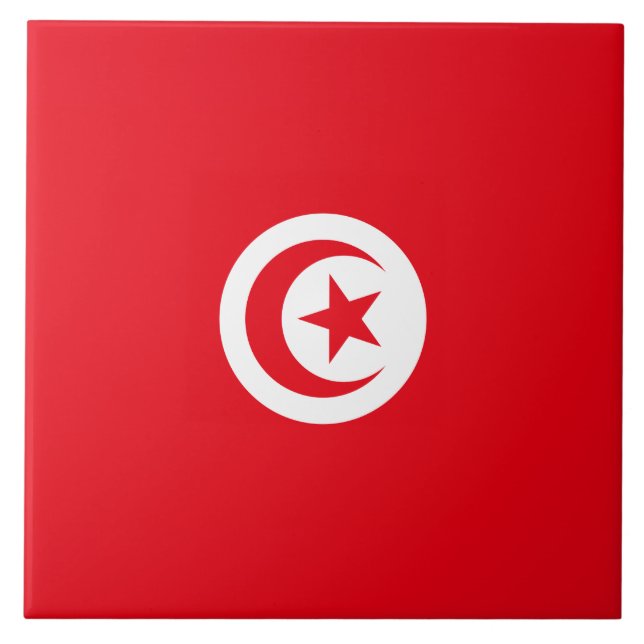 Bandeira Tunisina (Tunísia) (Crescente Islâmica) (Frente)