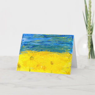 Bandeira Ucraniana com Cartão de Saudação de Vazio