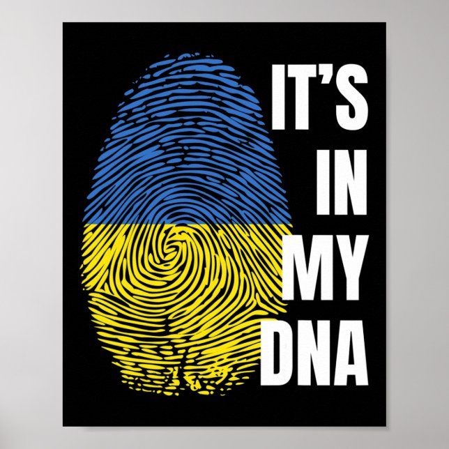 Bandeira ucraniana Impressão digital DNA Ucrânia (Frente)