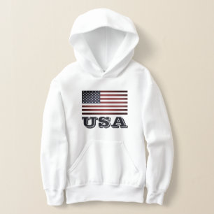 Bandeiras americanas com capuz com bolso