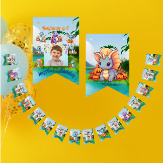 Bandeiras de Aniversário de criança Bebê Dinossaur