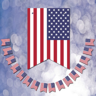 Bandeiras de bunting americanas, bandeira dos EUA