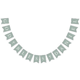 Bandeiras de Bunting de Batismo de Menino Verde Sa