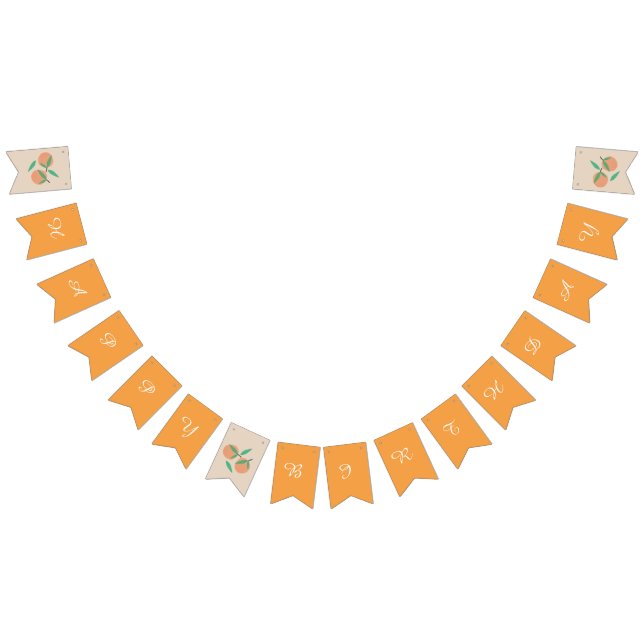 Bandeiras de Bunting de Laranja Desenhadas à Mão F (Todos)