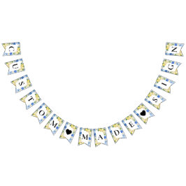Bandeiras de Bunting de Limão Azul Italiano com Te