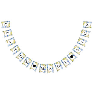 Bandeiras de Bunting de Limão Azul Italiano com Te