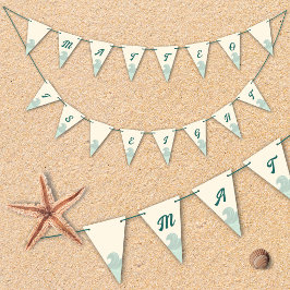 Bandeiras de Bunting de Praia e Onda para Aniversá