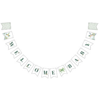 Bandeiras de Bunting para Chás de Bebê com Pato-re