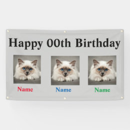 Bandeiras do aniversário para objectivas triplas