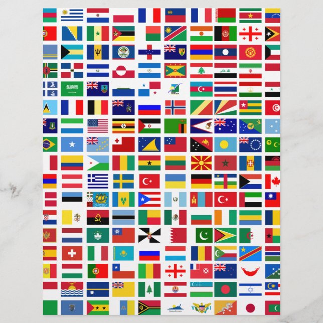 bandeiras do mundo contra o branco (Frente)