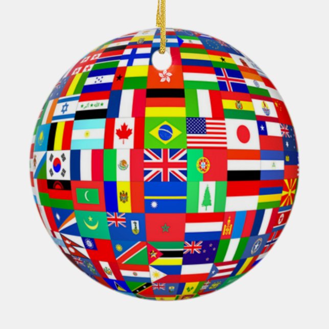BANDEIRAS DO MUNDO DO ORNAMENTO DA ÁRVORE DE NATAL (Traseira)