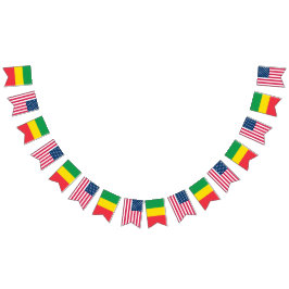 Bandeiras etíopes e americanas lado a lado