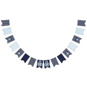Bandeiras Marinhos e azuis-náuticas de Bunting Azu
