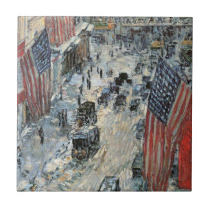 Bandeiras na Rua 57 por Frederick Childe Hassam