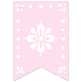 Bandeiras para Chá de fraldas Rosa Papel Picado
