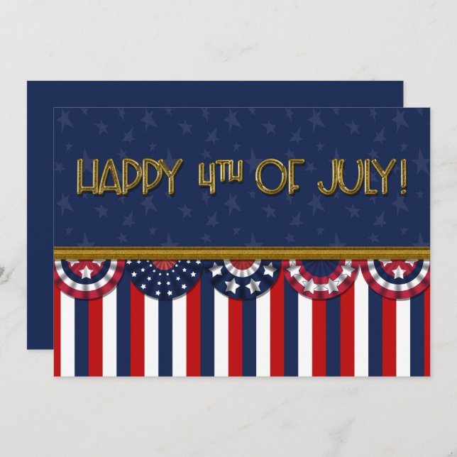 Bandeiras Patrióticas Felizes 4 de julho (Frente/Verso)