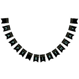 bandeiras pretas para parabéns, luzes brilhantes