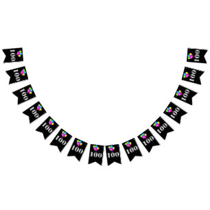 Bandeirinha 100º balões de festa de aniversário