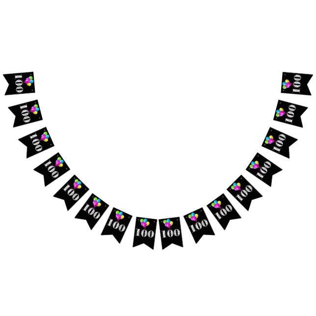 Bandeirinha 100º balões de festa de aniversário (Todos)