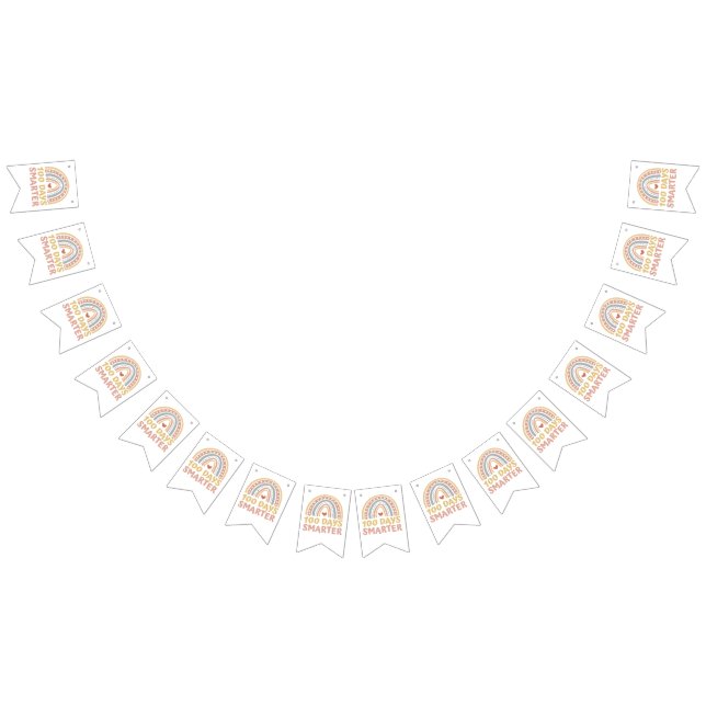 Bandeirinha 100 dias mais inteligentes 100 dias de escola Boho (Todos)