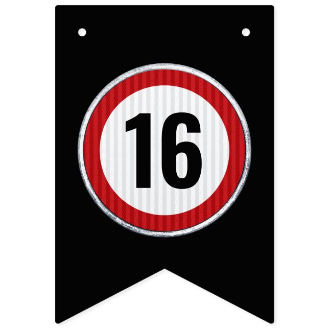 Bandeirinha 16th Birthday Speed Limit (Primeira Bandeira)