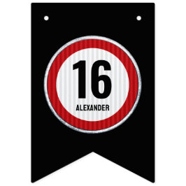 Bandeirinha 16th Birthday Speed Limit Sign - ANY AGE