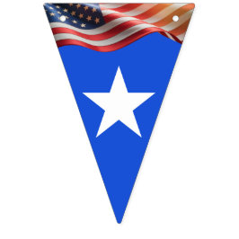 Bandeirinha 1776–2026 Editable 16-Flag Red-White-Blue America